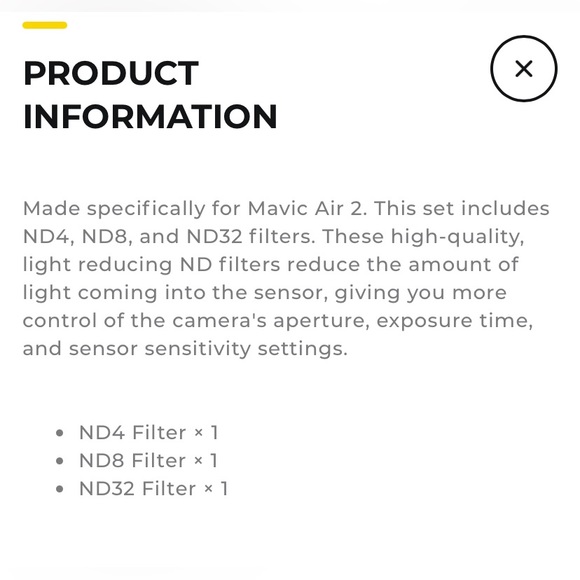 DJi Mavic Air 2 (Drone) ND Filtere Set (ND 4/8/32) BNIB - Picture 5 of 7